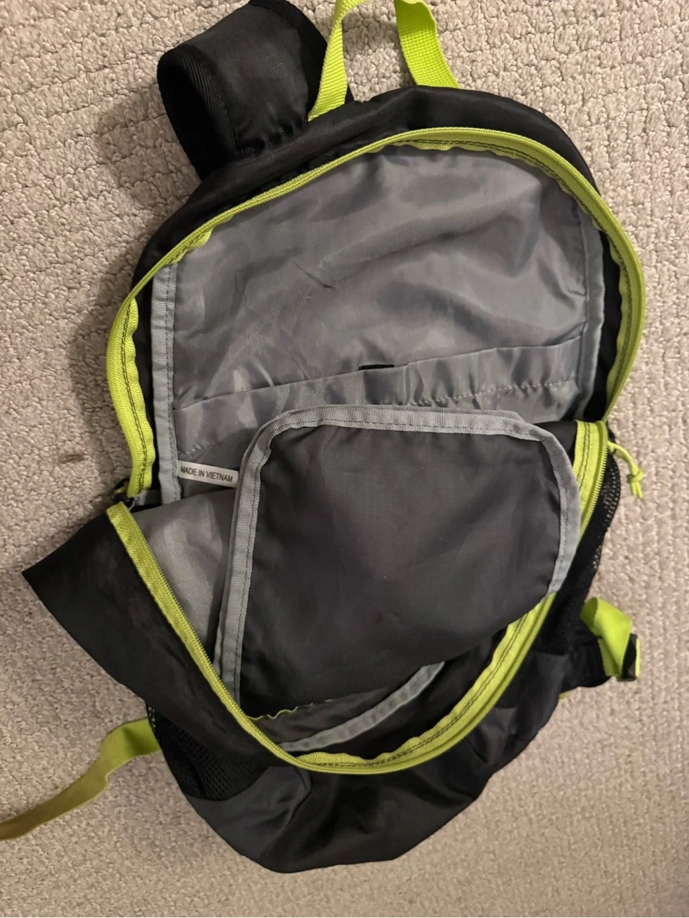 Eddie Bauer Black Backpack with Lime Accents